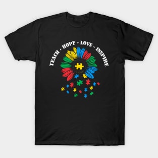 Autism Teacher Autism Awareness Gift for Birthday, Mother's Day, Thanksgiving, Christmas T-Shirt